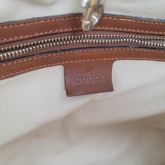 Gucci Beige and Brown Logo Shoulder Bag - Picture 10 of 17